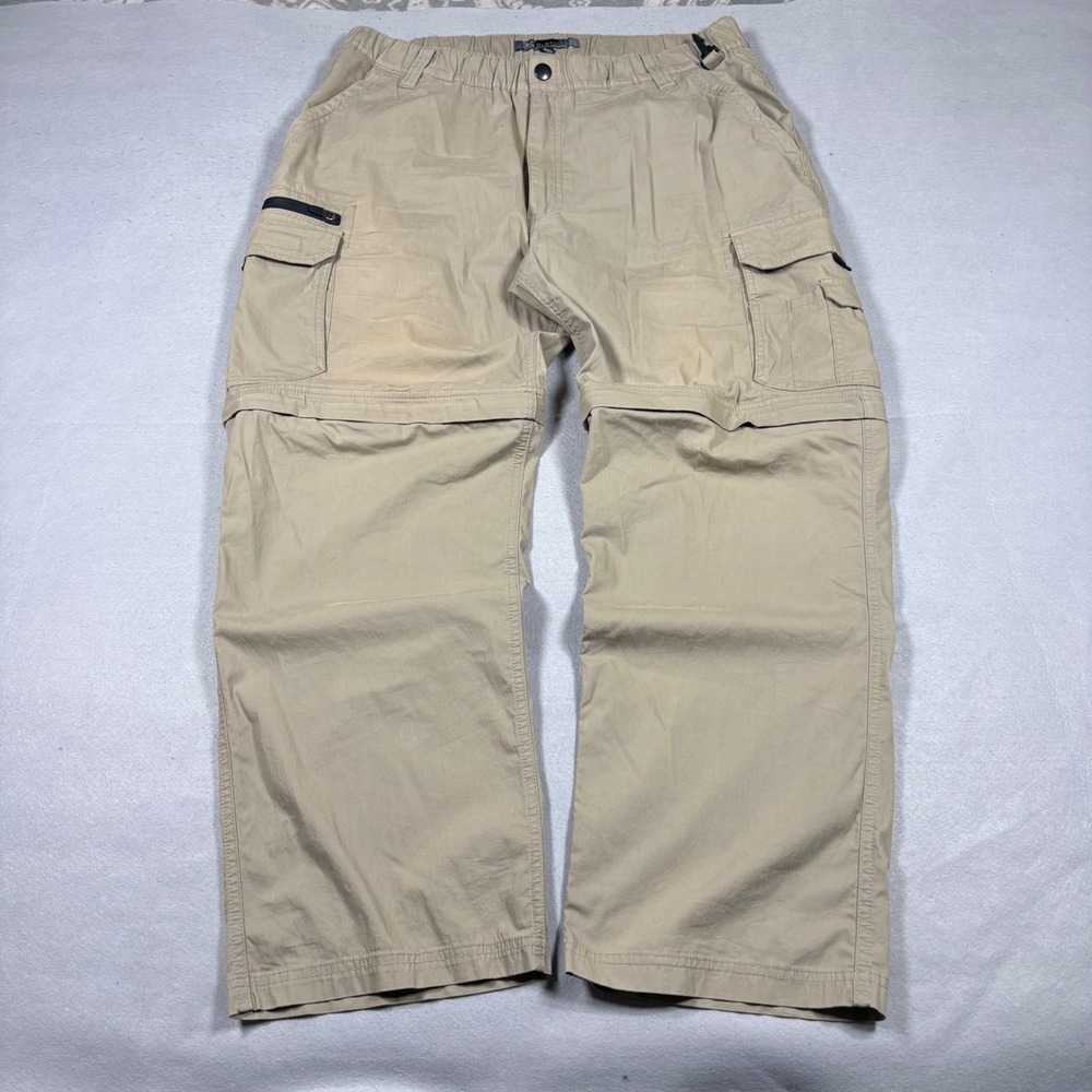BC Clothing Mens Convertible Cargo Pants Tan Khaki XL x 30 Zip Off Hiking Pant